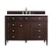 James Martin Vanities Brittany 48in Single Vanity, Burnished Mahogany w/ 3 CM White Zeus Quartz Top 650-V48-BNM-3WZ - alternate 1